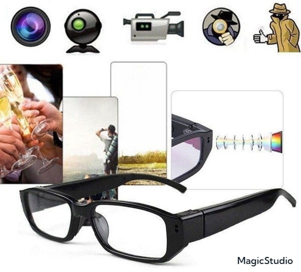 Lunettes de caméra espion FULL HD 1080P V20 (lentille invisible)