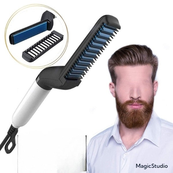 Brosse Lissante Fer à Lisser pour Barbe Coiffure Rapide Homme Coupe Cheveux